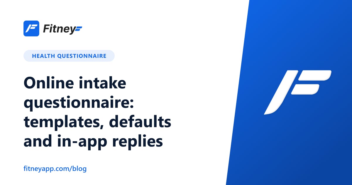 Online intake questionnaire: templates, defaults and in-app replies